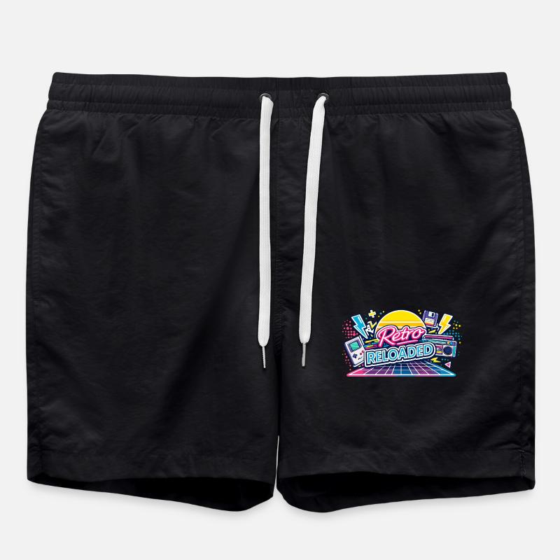 Retro Reloaded Neon Grid - Swim Trunks - black