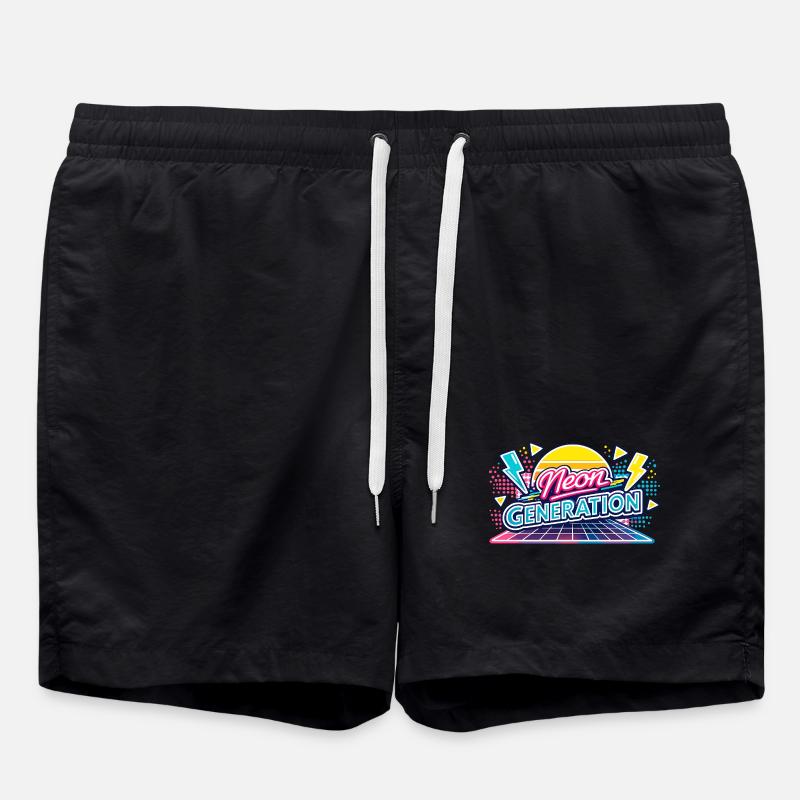 Neon Generation Retro Vibe - Swim Trunks - black