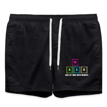 Zocken Computerspieler Zocker Gaming Gamer - Badeshorts - Schwarz - Vorne - AI Model Male 185 light (185cm)