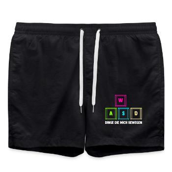 Zocken Computerspieler Zocker Gaming Gamer - Badeshorts - Schwarz - Vorne - AI Model Male 185 light (185cm)
