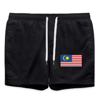 Drapeau malaisien - Short de bain - noir - Devant - AI Model Male 185 light (185cm)
