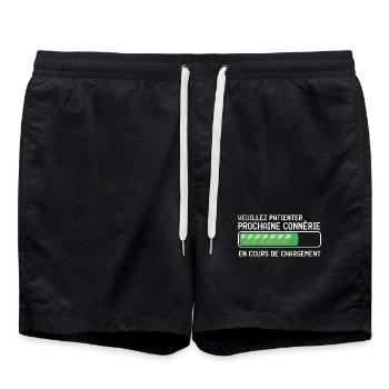 Cadeau fête des pères Homme Humour Papa Anniversai - Short de bain - noir - Devant - AI Model Male 185 light (185cm)