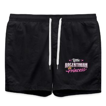 Princesse argentine Couronne de cœurs roses - Short de bain - noir - Devant - AI Model Male 185 light (185cm)