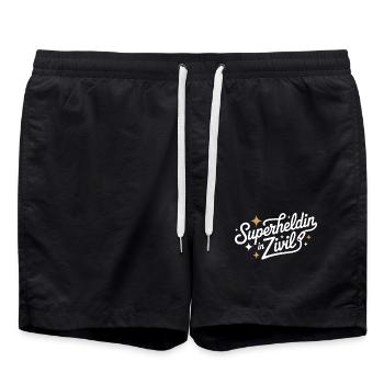 Super-héroïne en costume de super-héros civil - Short de bain - noir - Devant - AI Model Male 185 light (185cm)