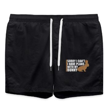 Désolé, je ne peux pas, j’ai des plans avec mon logo Bunny Hase - Short de bain - noir - Devant - AI Model Male 185 light (185cm)