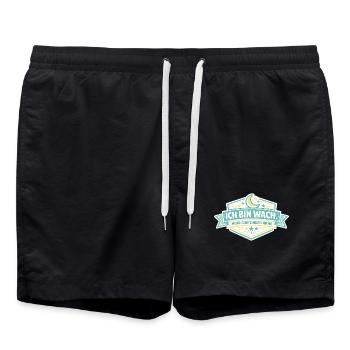 I'm Awake Badge - Short de bain - noir - Devant - AI Model Male 185 light (185cm)