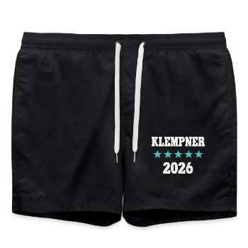 Klempner 2026 Handwerker Installateur Spengler - Badeshorts - Schwarz - Vorne - AI Model Male 185 light (185cm)