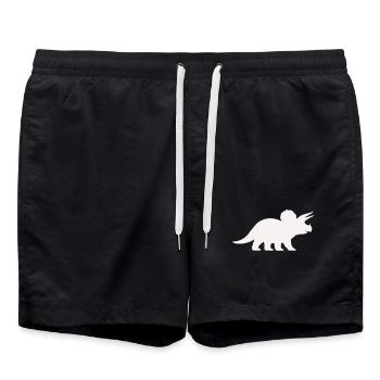 Silhouette du Tricératops – Dino minimaliste - Short de bain - noir - Devant - AI Model Male 185 light (185cm)