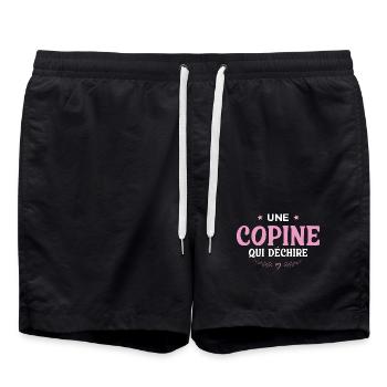 Une Copine Qui Déchireuper Copine Cadeau Fête Des  - Short de bain - noir - Devant - AI Model Male 185 light (185cm)