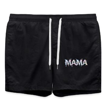 Mama Schriftzug - Muttertag - Badeshorts - Schwarz - Vorne - AI Model Male 185 light (185cm)
