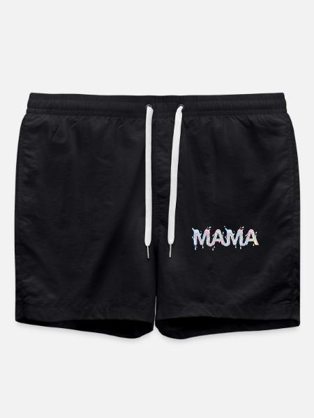Mom Lettering - Mother's Day - Swim Trunks - black