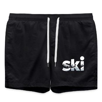Conception faute de Panorama de la Montagne de Ski - Short de bain - noir - Devant - AI Model Male 185 light (185cm)