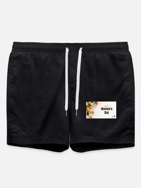 Happy Women's Day Floral Roses - Swim Trunks - black