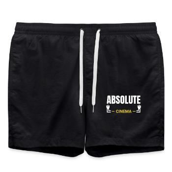 Absolute Cinema Statement - Badeshorts - Schwarz - Vorne - AI Model Male 185 light (185cm)