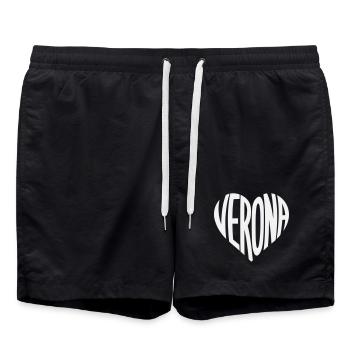 Typographie du cœur de Vérone - Short de bain - noir - Devant - AI Model Male 185 light (185cm)