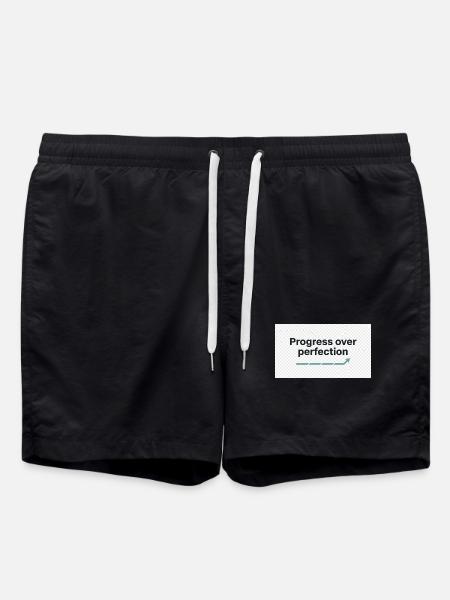Typography_design_text_progress_over_perfectio - Short de bain - noir