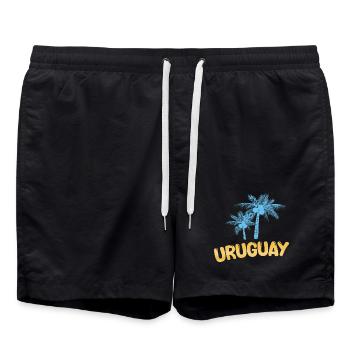 Palmen Uruguay - Badeshorts - Schwarz - Vorne - AI Model Male 185 light (185cm)
