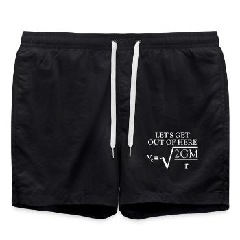 Blague sur la physique : Vitesse d’évasion – Drôle de connaissance - Short de bain - noir - Devant - AI Model Male 185 light (185cm)