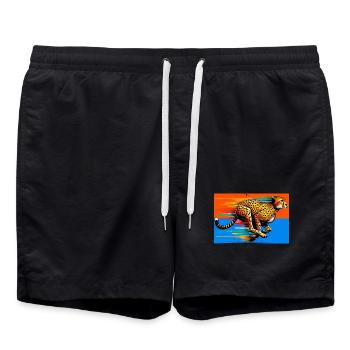 cheetah - Swim Trunks - black - Front - AI Model Male 185 light (185cm)