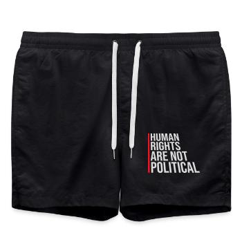 Les droits de l’homme ne sont pas politiques Logo Menschenrechte - Short de bain - noir - Devant - AI Model Male 185 light (185cm)