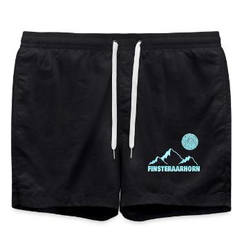 Alpinisme Finsteraarhorn - Short de bain - noir - Devant - AI Model Male 185 light (185cm)