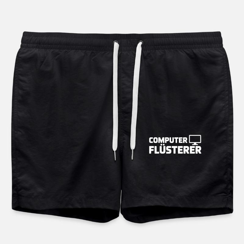Computer Whisperer Shirt - Swim Trunks - black