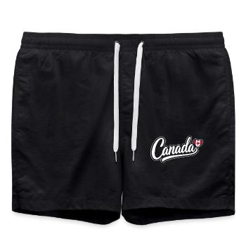 Scénario canadien avec cœur de feuille d’érable Fan patriotique - Short de bain - noir - Devant - AI Model Male 185 light (185cm)