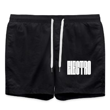 Glyphes verticaux monochromes - Short de bain - noir - Devant - AI Model Male 185 light (185cm)