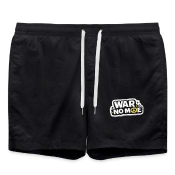 War No More – Sticker Peace & Humanity  - Short de bain - noir - Devant - AI Model Male 185 light (185cm)