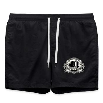 40 und kein bisschen leise - Badeshorts - Schwarz - Vorne - AI Model Male 185 light (185cm)