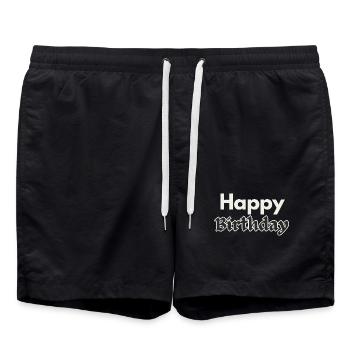 Bon anniversaire - Short de bain - noir - Devant - AI Model Male 185 light (185cm)