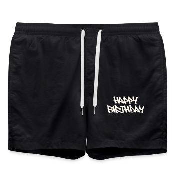 Bon anniversaire - Short de bain - noir - Devant - AI Model Male 185 light (185cm)