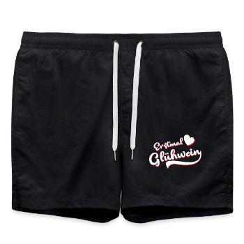 Erstmal Glühwein / Weihnachtsmarkt - Badeshorts - Schwarz - Vorne - AI Model Male 185 light (185cm)