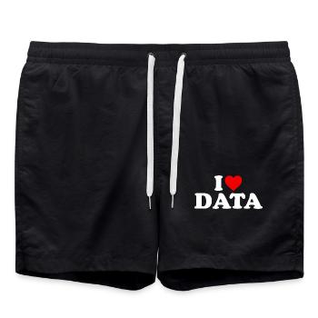 Ich liebe Daten – Herz - Badeshorts - Schwarz - Vorne - AI Model Male 185 light (185cm)