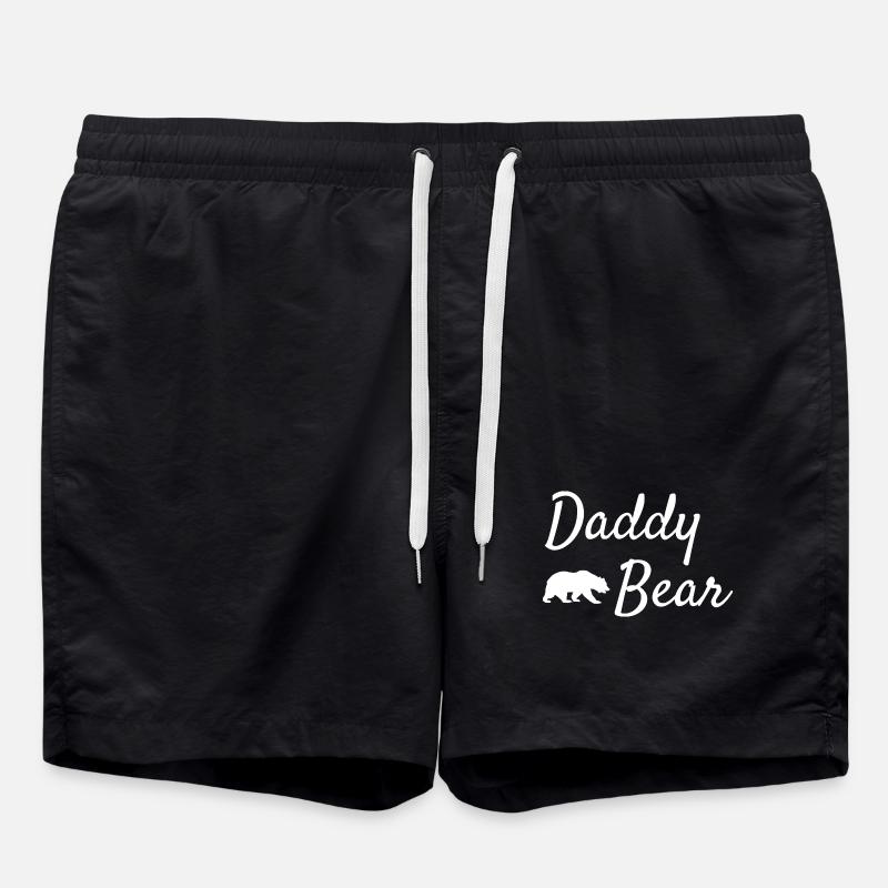 Daddy Bear Script Logo - Swim Trunks - black