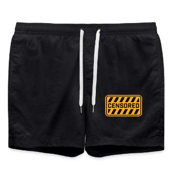 Déclaration drôle censurée Logo de la liberté - Short de bain - noir - Devant - AI Model Male 185 light (185cm)
