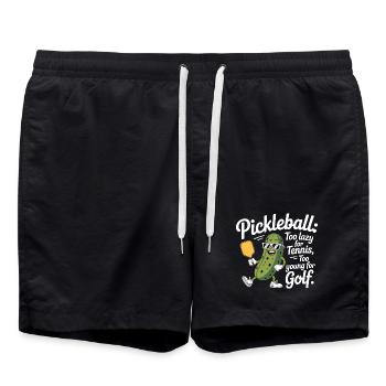 Pickleball Player Too Lazy For Tennis Pickleball - Swim Trunks - black - Front - AI Model Male 185 light (185cm)