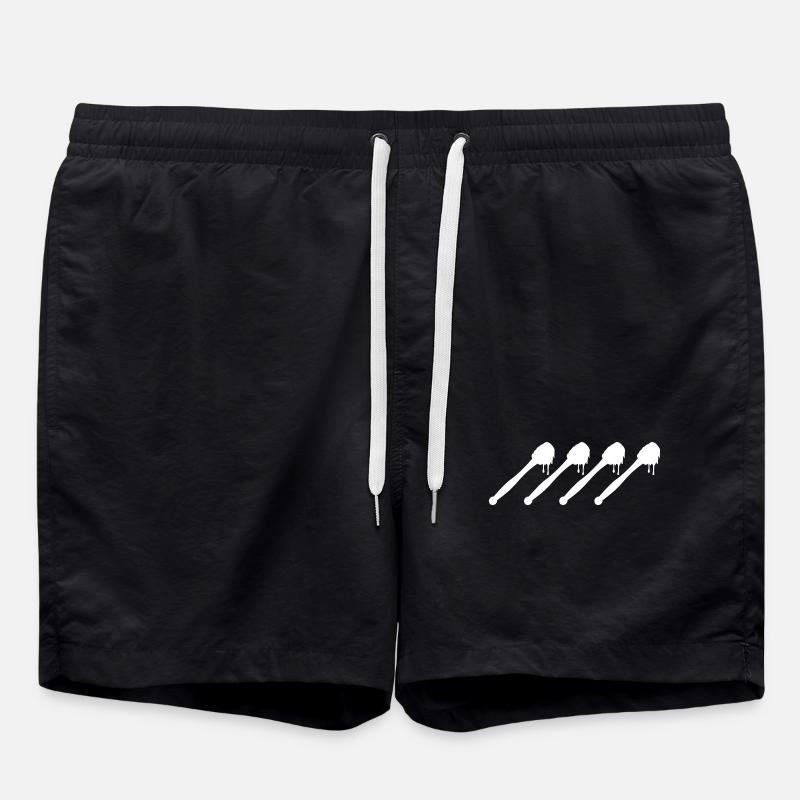 Honey Spoon Drawing - Swim Trunks - black