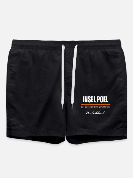 Insel Poel - Badeshorts - Schwarz