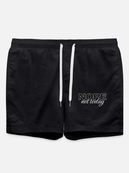 Nope Not Today Shirt – Funny Introvert Saying Tee - Swim Trunks - black