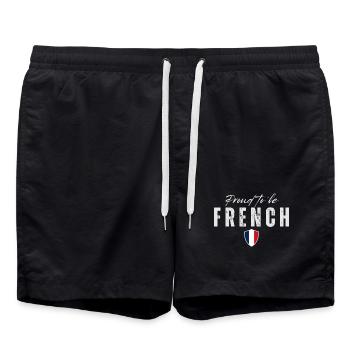 Proud French, made in France - Swim Trunks - black - Front - AI Model Male 185 light (185cm)