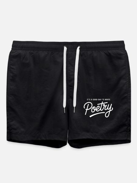 Good Day to Write Poetry - Swim Trunks - black