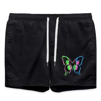 Retro Vintage Butterfly - Swim Trunks - black - Front - AI Model Male 185 light (185cm)