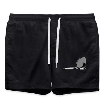Rat Derrière Semi-drôle Animal rongeur à queue drôle - Short de bain - noir - Devant - AI Model Male 185 light (185cm)