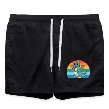 Dragon rétro avec style et lunettes de soleil - Short de bain - noir - Devant - AI Model Male 185 light (185cm)