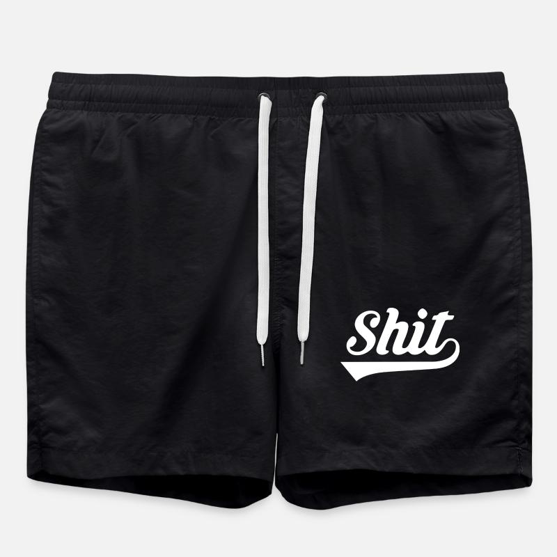 Shit Retro Script - Swim Trunks - black