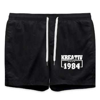 1984 - Badeshorts - Schwarz - Vorne - AI Model Male 185 light (185cm)