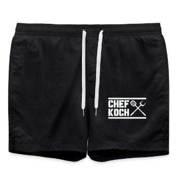 chef_koch - Badeshorts - Schwarz - Vorne - AI Model Male 185 light (185cm)