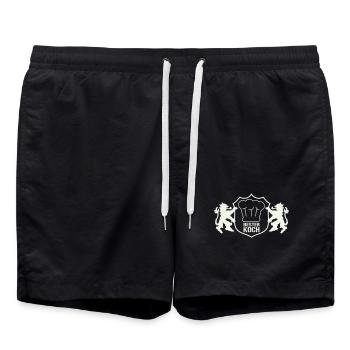 wappen_bester_koch - Badeshorts - Schwarz - Vorne - AI Model Male 185 light (185cm)