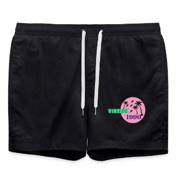 Vintage 1990 Palm Sunset - Short de bain - noir - Devant - AI Model Male 185 light (185cm)